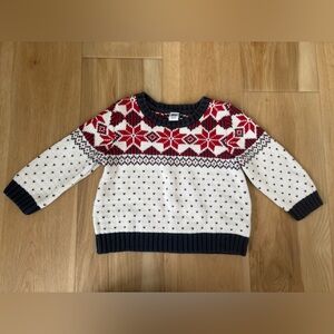 Janie and Jack Festive Red and White Knit Sweater